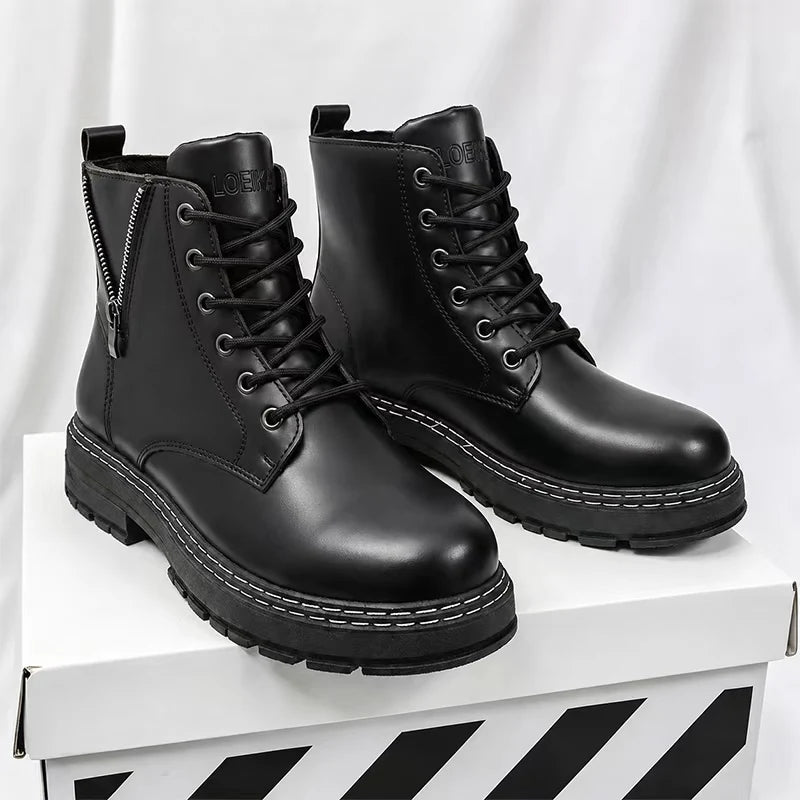 Bottines montantes pour homme à zip latéral