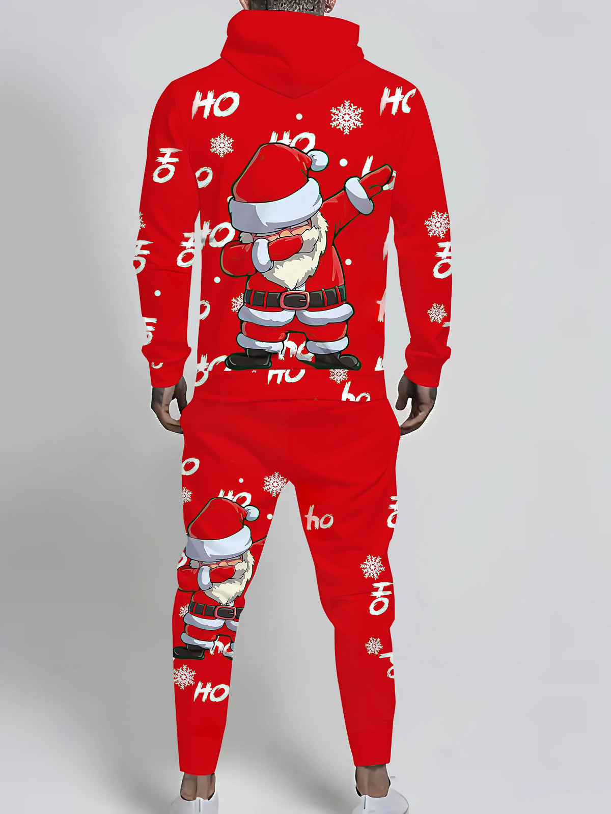 Men's Festive Print Hoodie & Pants Set