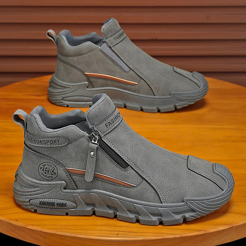 Men's Side-Zip Padded Ankle Sneakers
