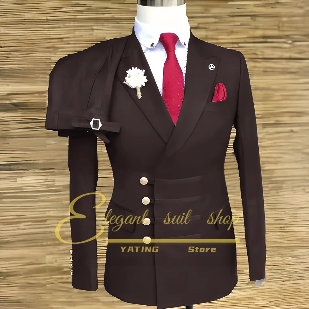 Men's Double-Breasted Two-Piece Suit Set — product view