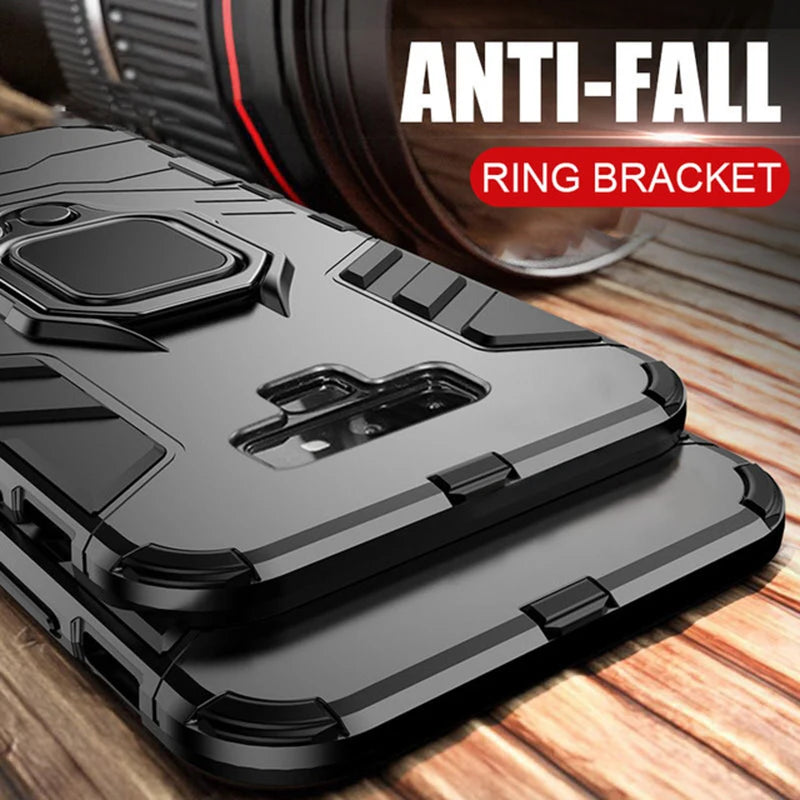 Ring Stand Phone Case for Samsung Galaxy A7 2018 A750, A9 2018, J4 Plus J4 Prime, J4 2018, S10E, A8 2018, S9 Plus, A8 Plus 2018, S10 Plus, J6 2018, S10, S8 Plus, S9, Note 9, S8, J6 Plus J6 Prime