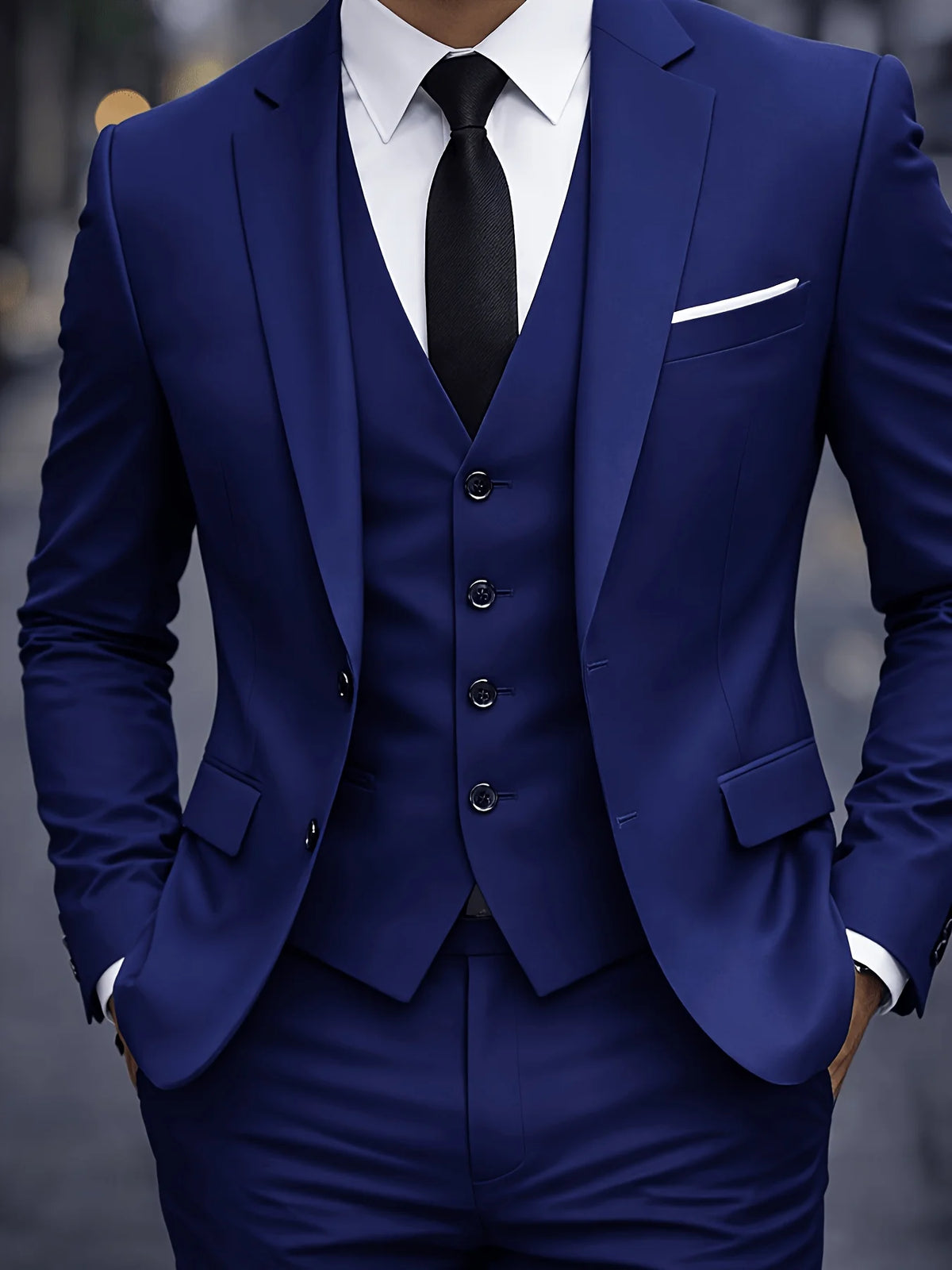 Men's Single-Breasted Three-Piece Suit