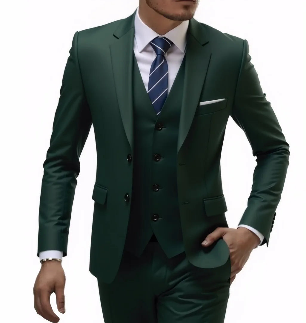 Men's Two-Button Three-Piece Suit