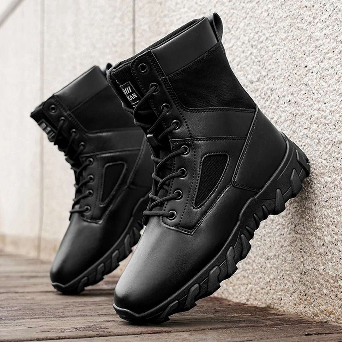 Bottines camouflage à lacets pour homme
