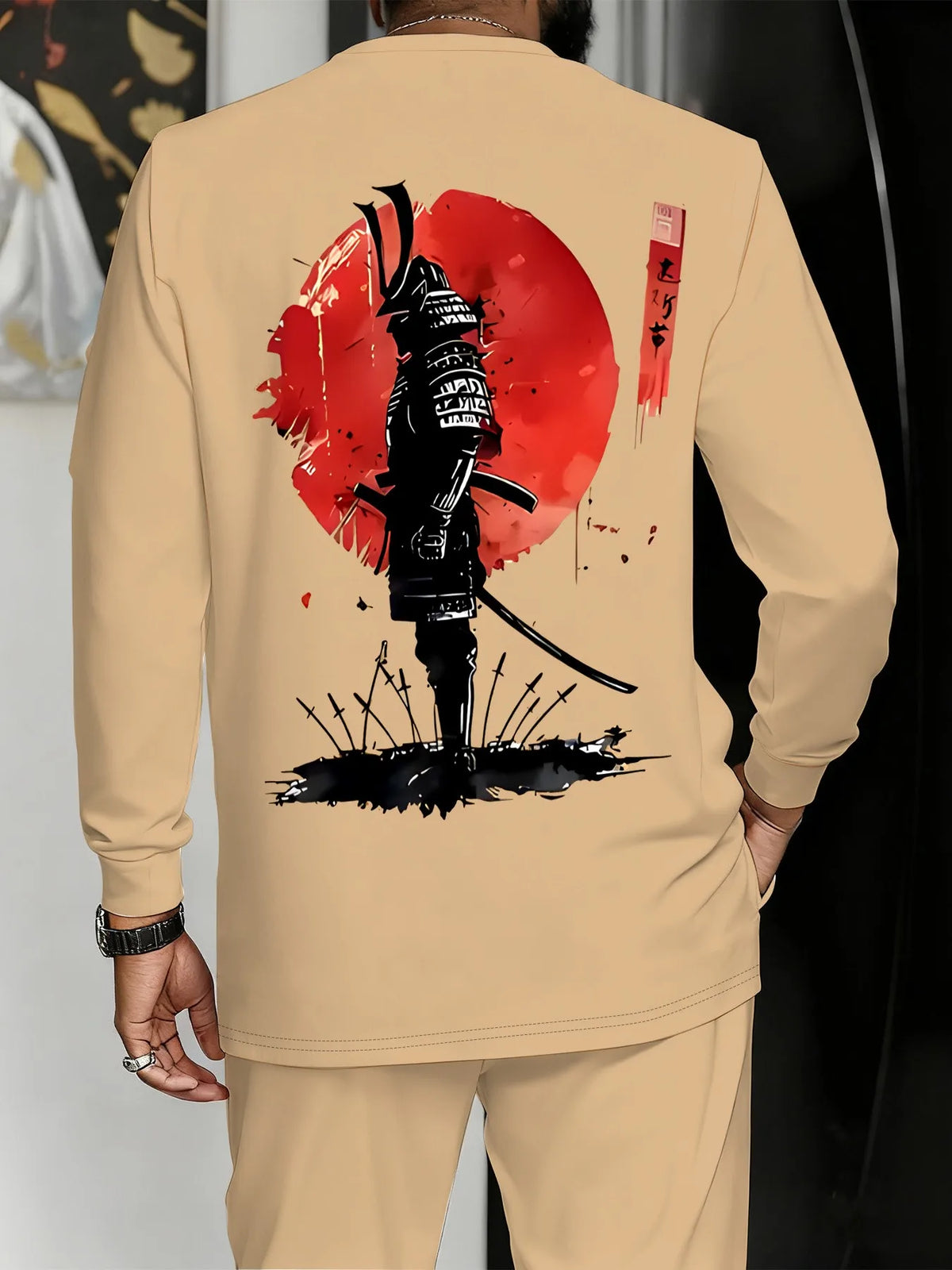Men's Graphic Print Sweatshirt & Pants Set
