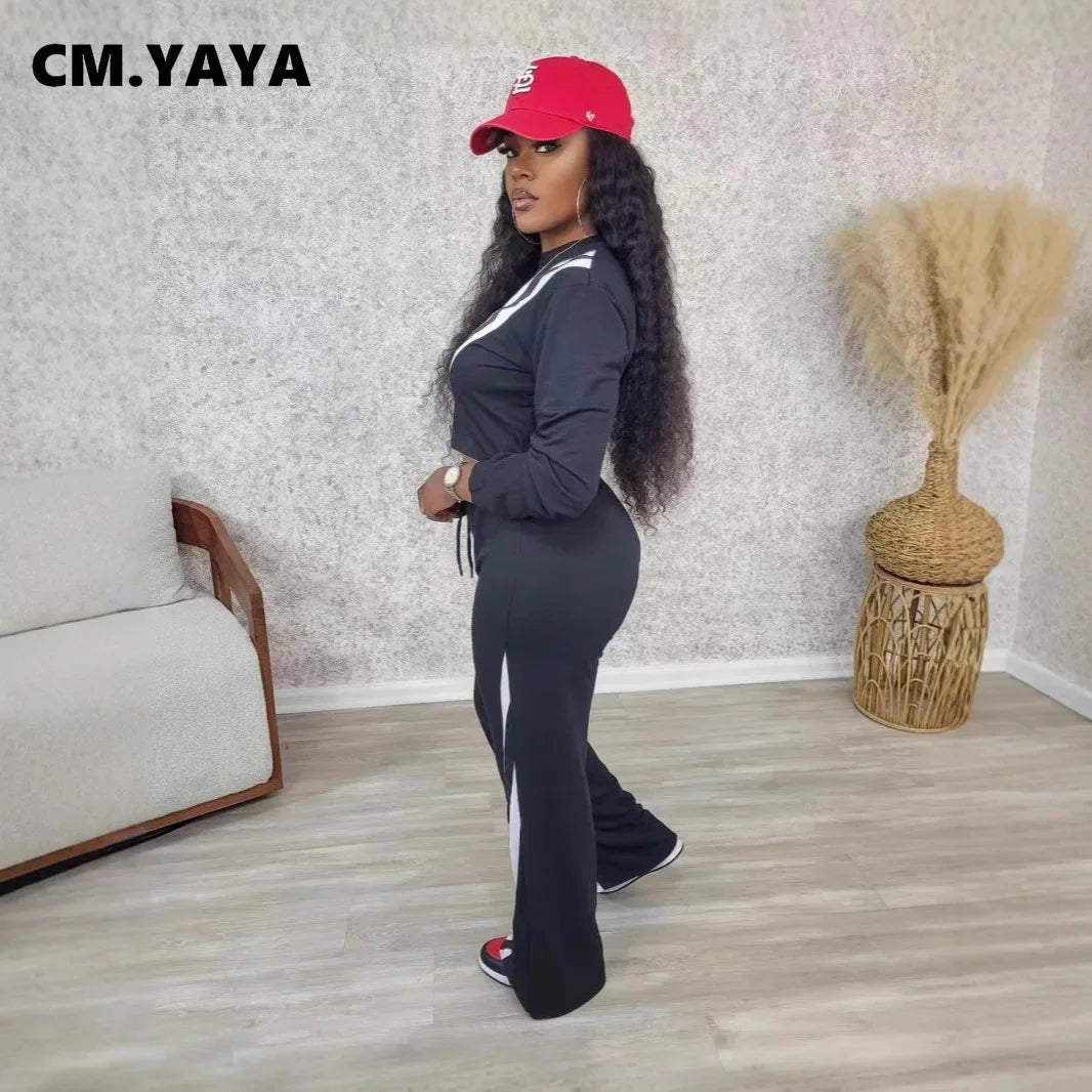 Women's Striped Sweatshirt & Sweatpants Set