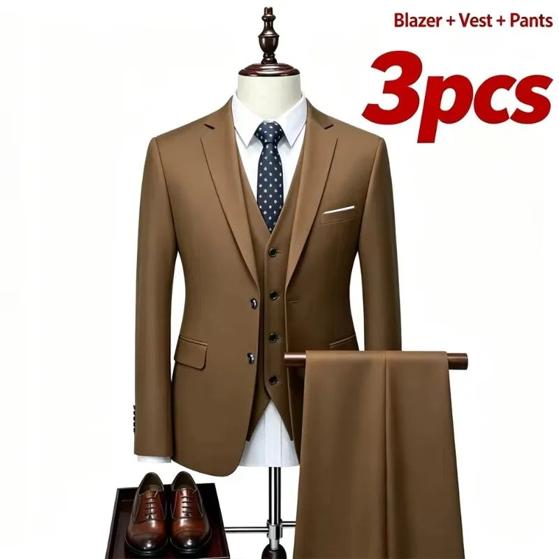 Men's Classic Three-Piece Wedding Suit