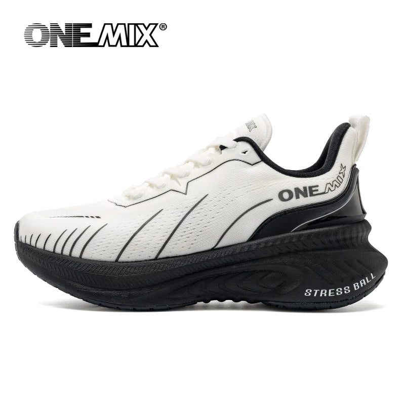 Unisex White Cushioned Running-Style Shoes