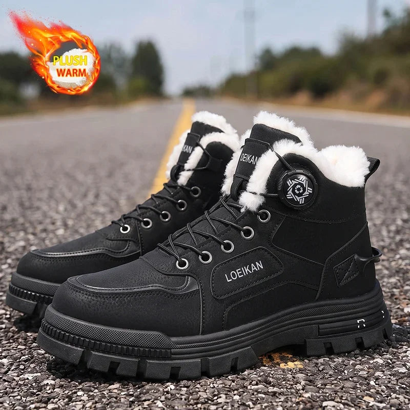 Bottines pour homme à empiècements et fermeture à molette