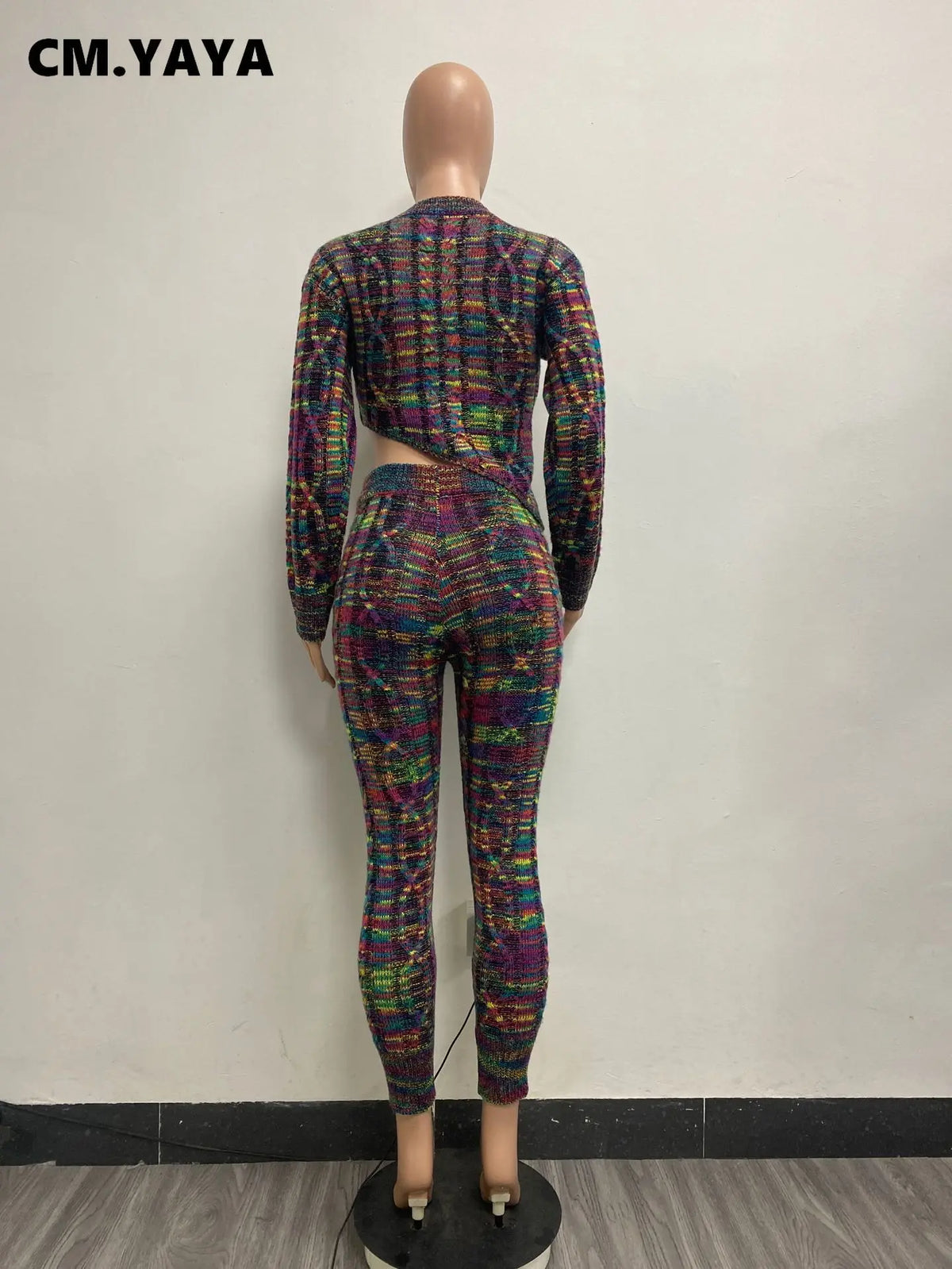 Women's Asymmetric Ribbed Sweater & Pants Set