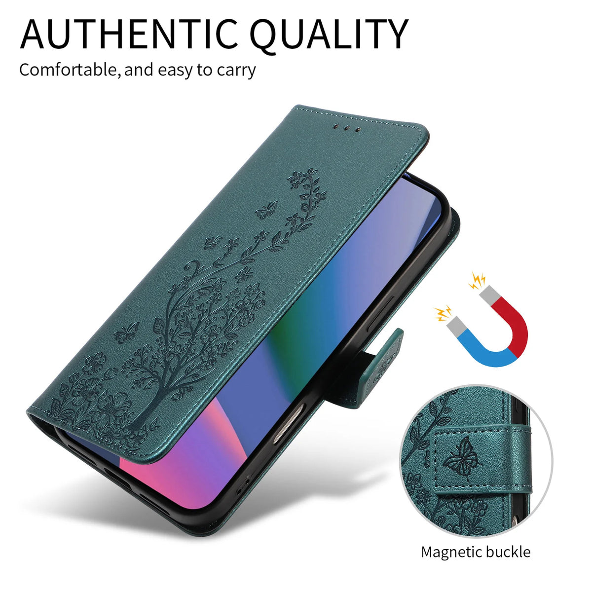 Floral Embossed Flip Wallet Phone Case for Google Pixel