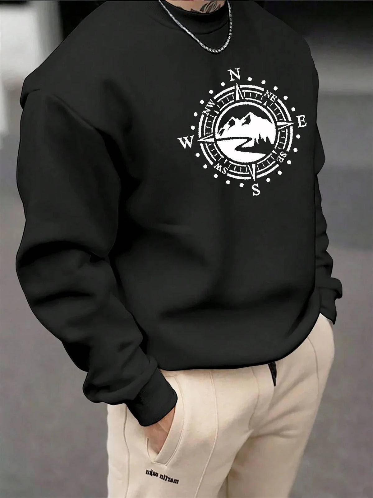 Men's Mountain Print Long-Sleeve Casual Shirt