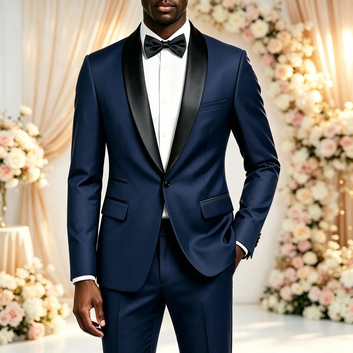 Men's Solid-Colour Two-Piece Wedding Suit