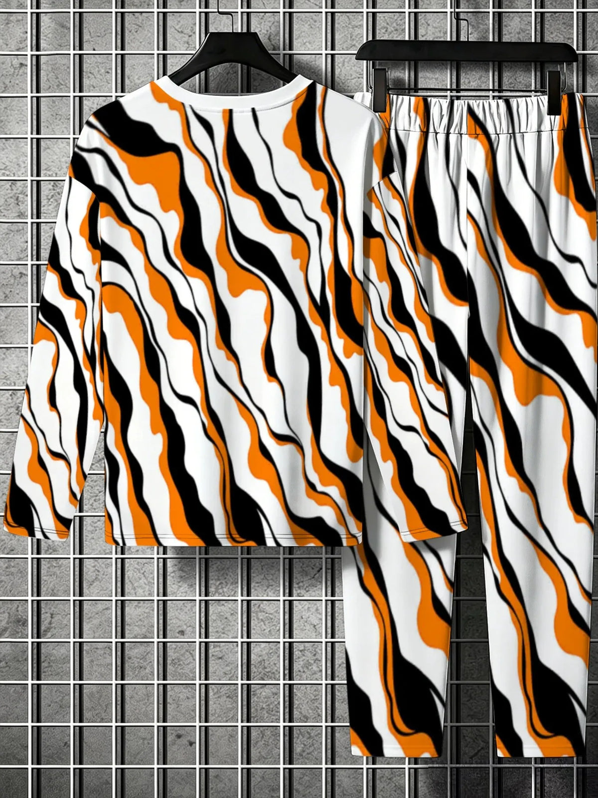Men's Graphic Print Sweatshirt & Pants Set