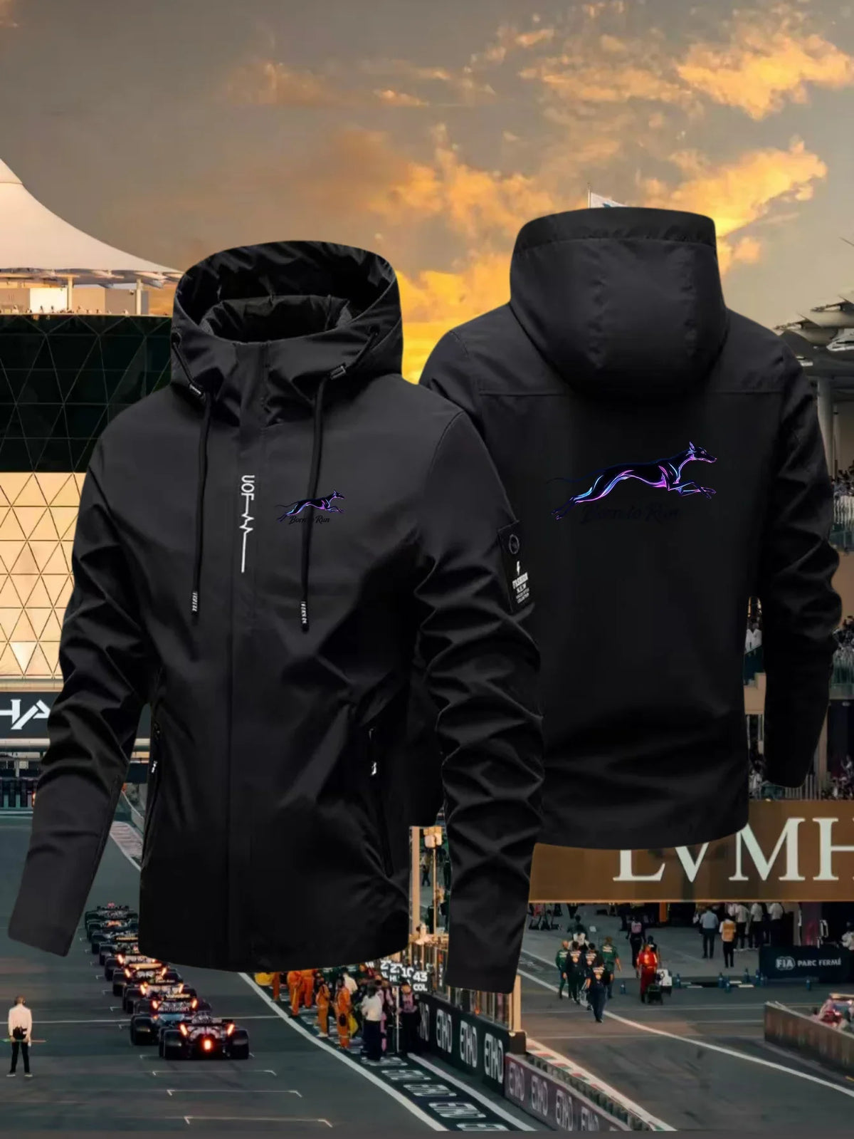 Men's Animal Print Hooded Zip-Up Jacket