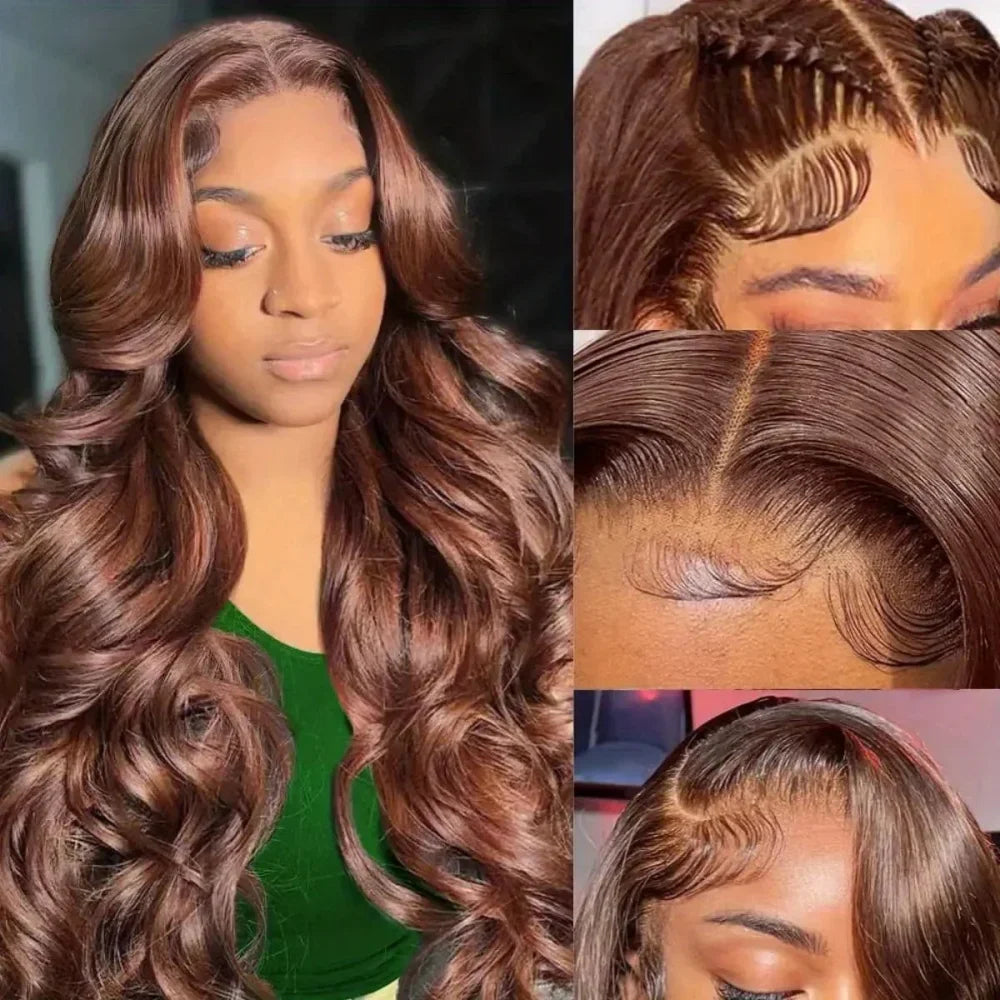 Chocolate Brown Body Wave Lace Wig — product view