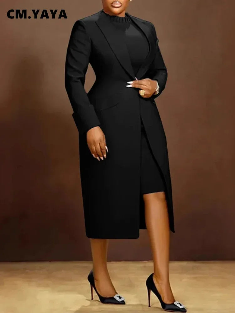 Women's Long Blazer & Dress Set
