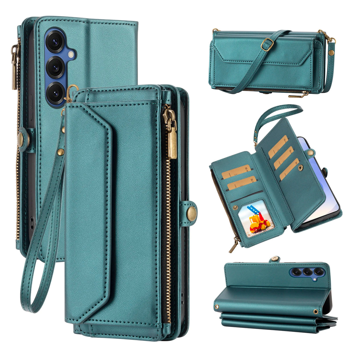 Crossbody Multi-Card Wallet Phone Case for Samsung Galaxy A13 4G, A14, A15 5G, A15 4G, A16, A17, A20, A21s, A05s, A12, A13 5G, A32 5G, A33 5G, A34, A35, A36, A37, A41, A42 5G, A22 5G, A22 4G, A23, A25, A26 5G, A30, A31, A32 4G, A50 & More Models