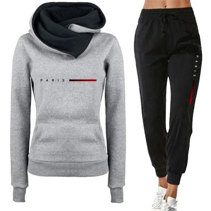 Women's Letter Print Hoodie & Pants Set