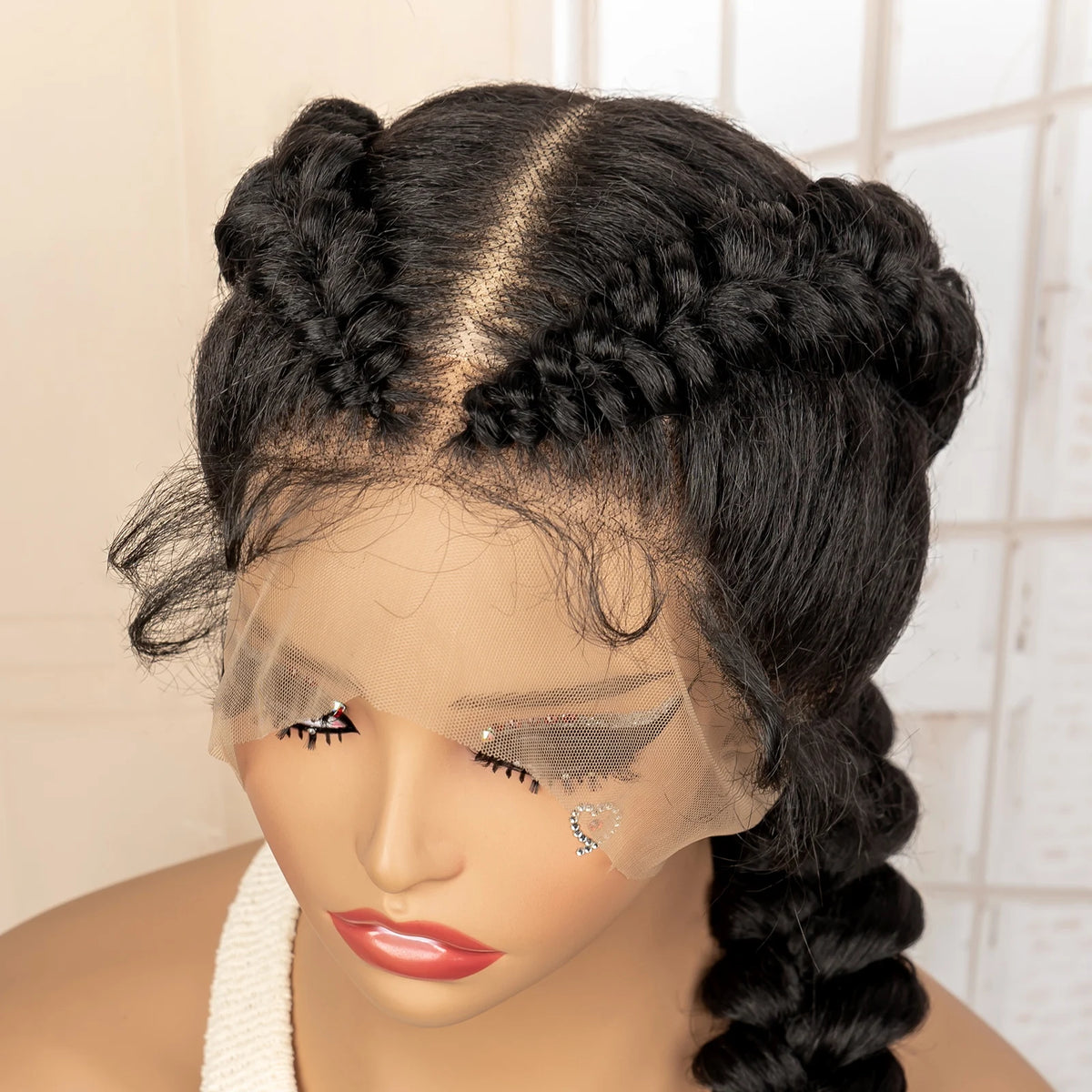 30 Inches Full Lace Synthetic Fishtail Braided Wig Ponytail Wig Lace - OSASCO