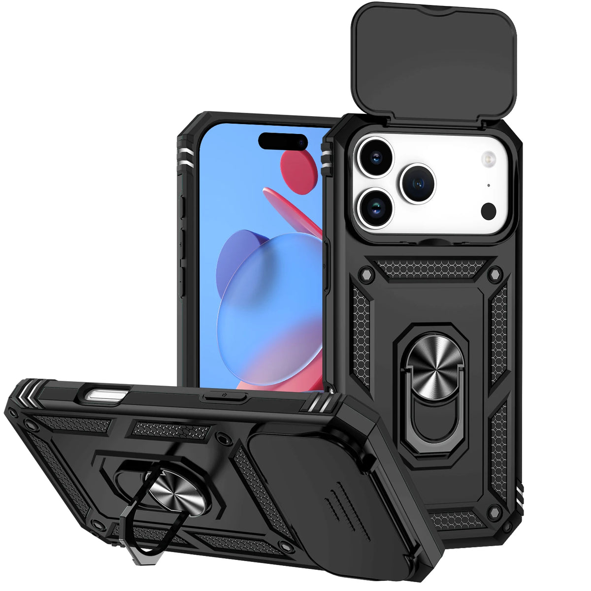 Ring Stand Phone Case for iPhone 18 Pro Max, iPhone Air, iPhone 17 Pro Max, iPhone 18 Pro, iPhone 17 Pro