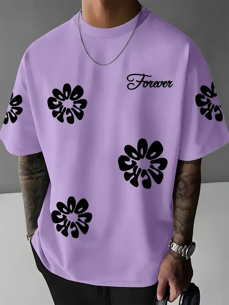 Men's Floral Print Casual T-Shirt