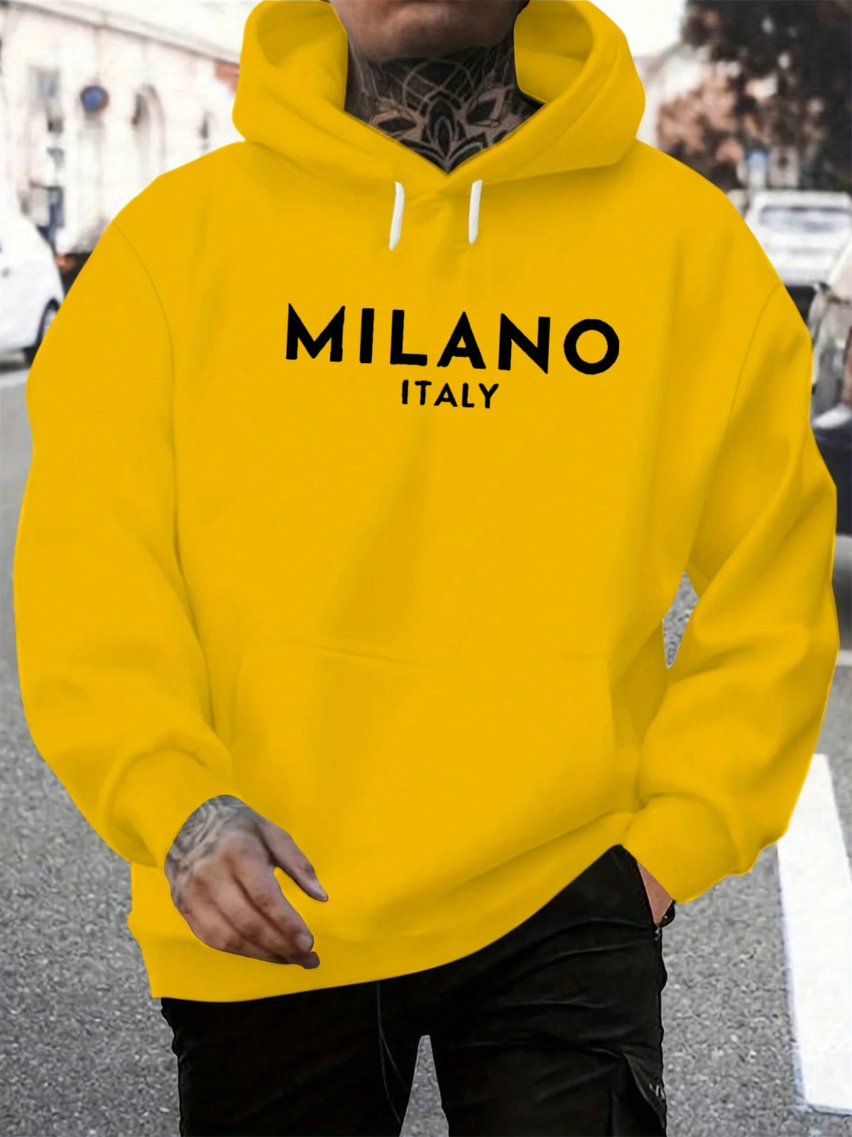 Men's Geometric Print Casual Hoodie
