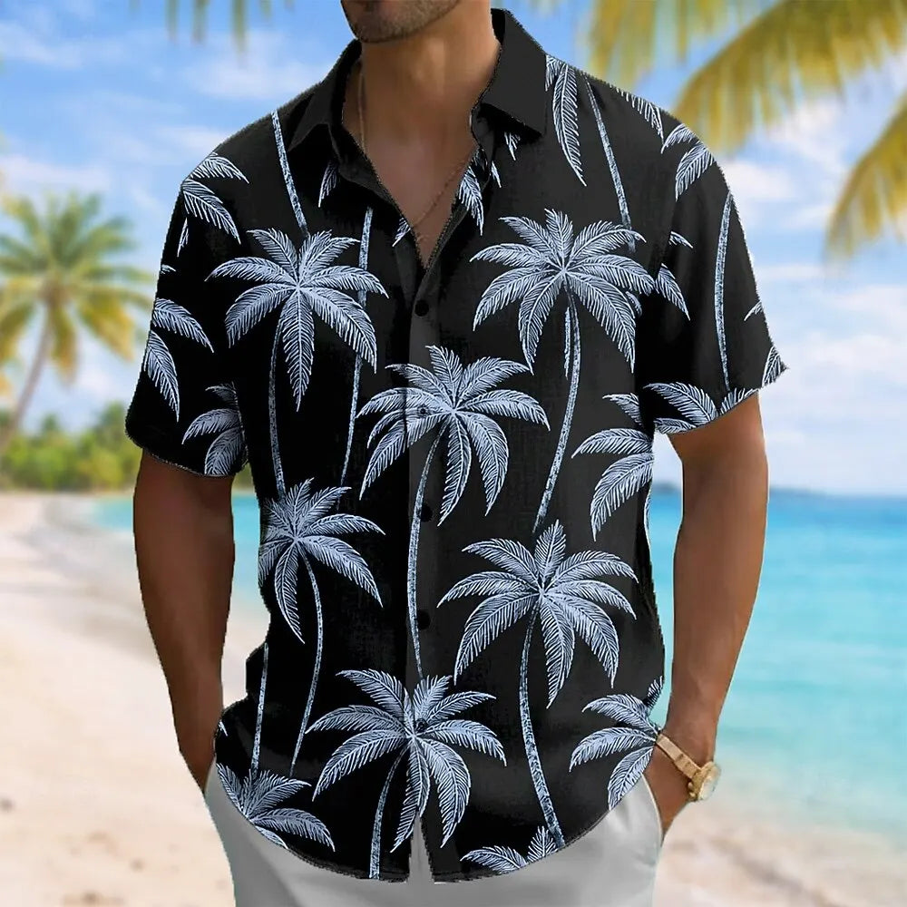 Men's Graphic Print Short-Sleeve Casual Shirt