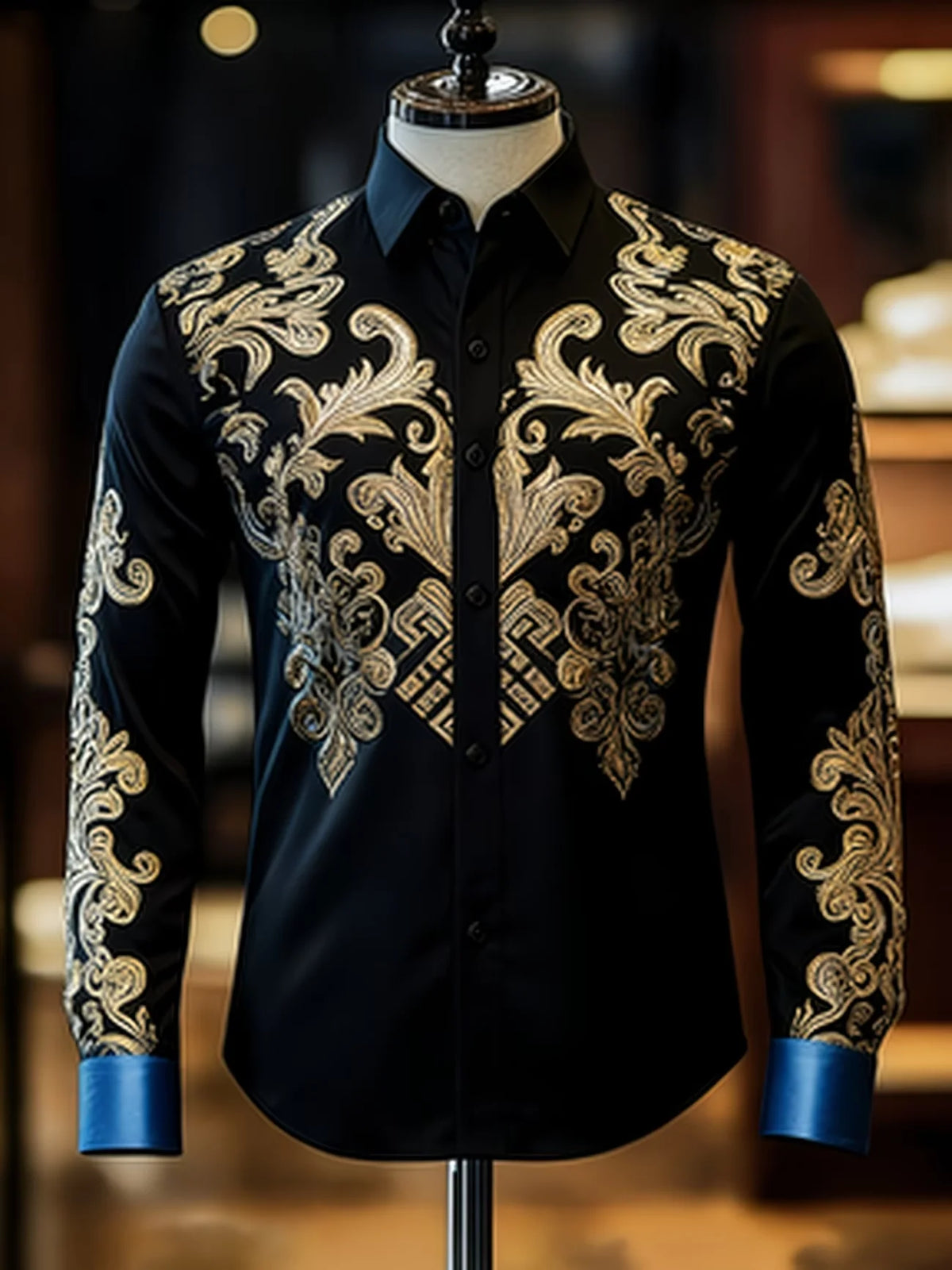 Men's Striped Long-Sleeve Casual Shirt