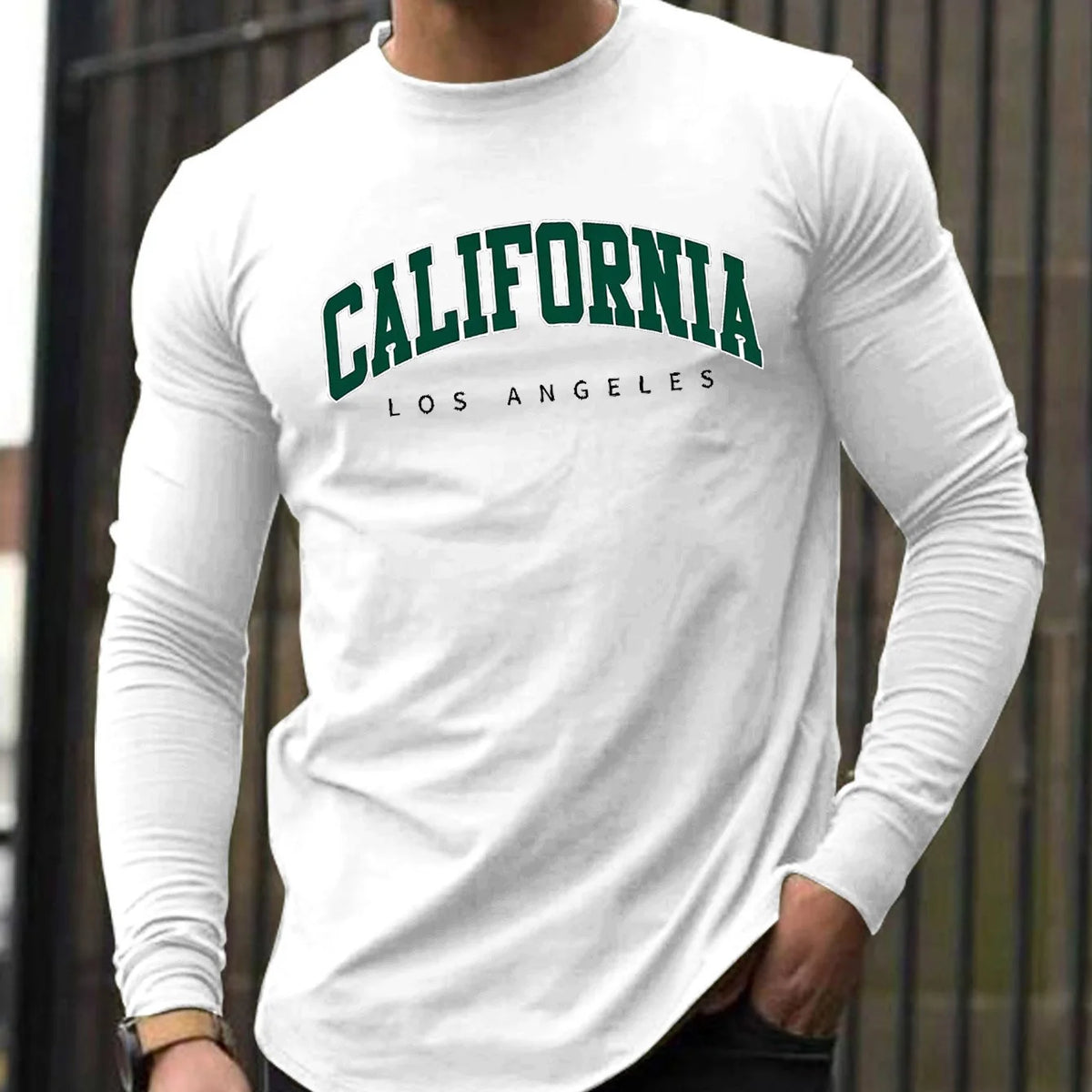 Men's Letter Print Long-Sleeve Casual T-Shirt