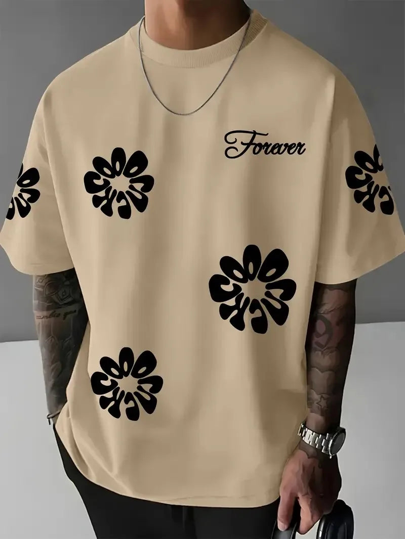 Men's Floral Print Casual T-Shirt