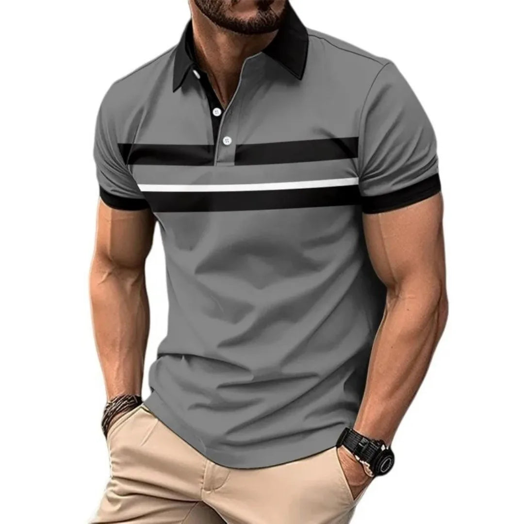 Men's Striped Polo Shirt