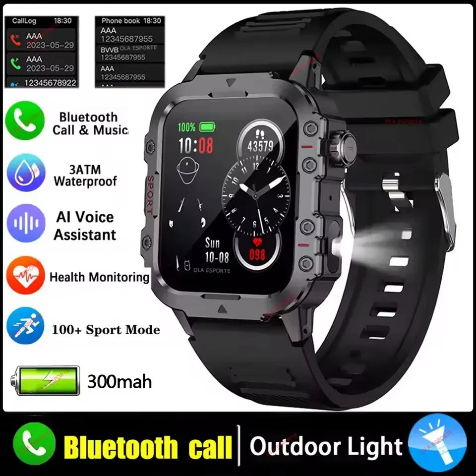 Outdoor 1.71-Inch Calling Smartwatch with Flashlight