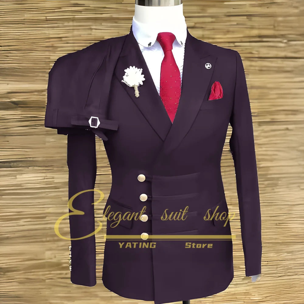 Men's Double-Breasted Two-Piece Suit Set — product view