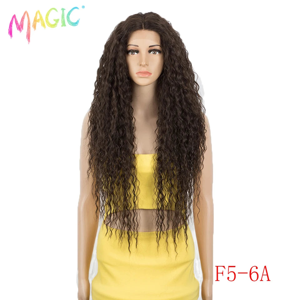 Synthetic Lace Wig Wave Wig Omber Blonde Wig High Temperature Fiber - OSASCO
