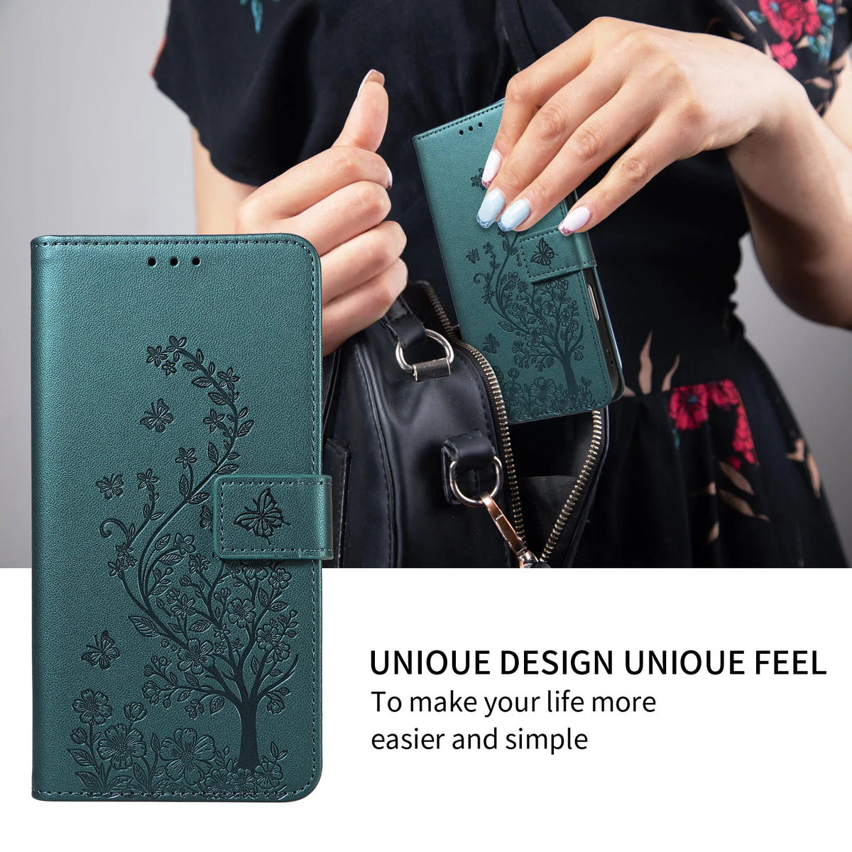 Floral Embossed Flip Wallet Phone Case for Google Pixel