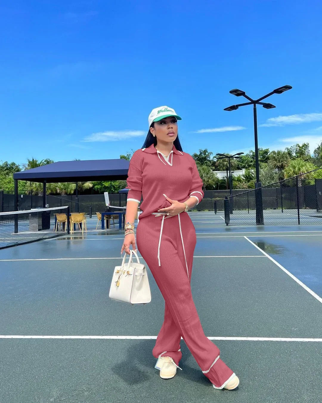 Women's Knitted Pullover & Wide-Leg Pants Set