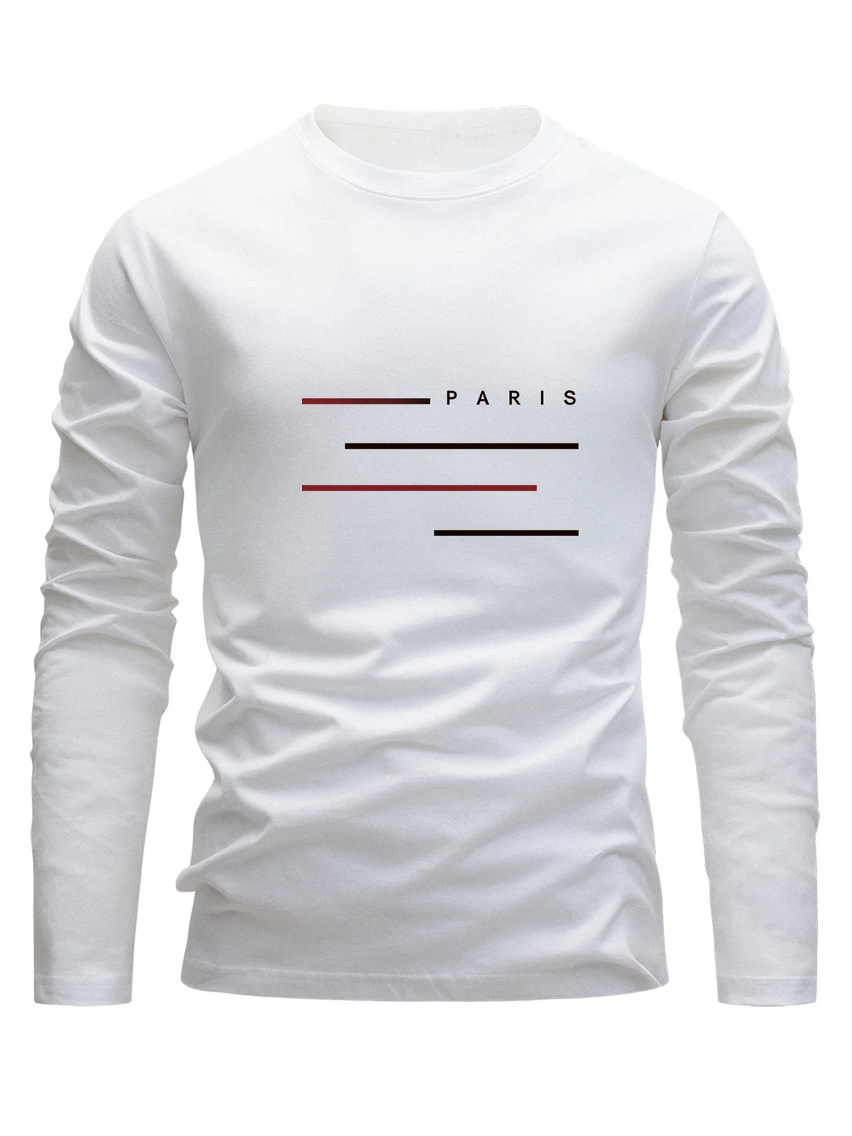 Men's Letter Print Long-Sleeve Casual T-Shirt