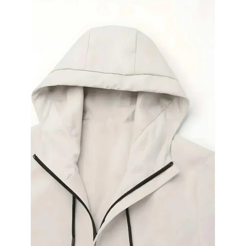 Men's Graphic Print Hooded Zip-Up Jacket