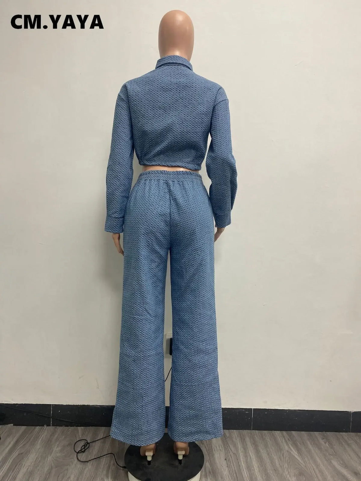 Women's Button-Front Denim Jacket & Wide-Leg Jeans Set