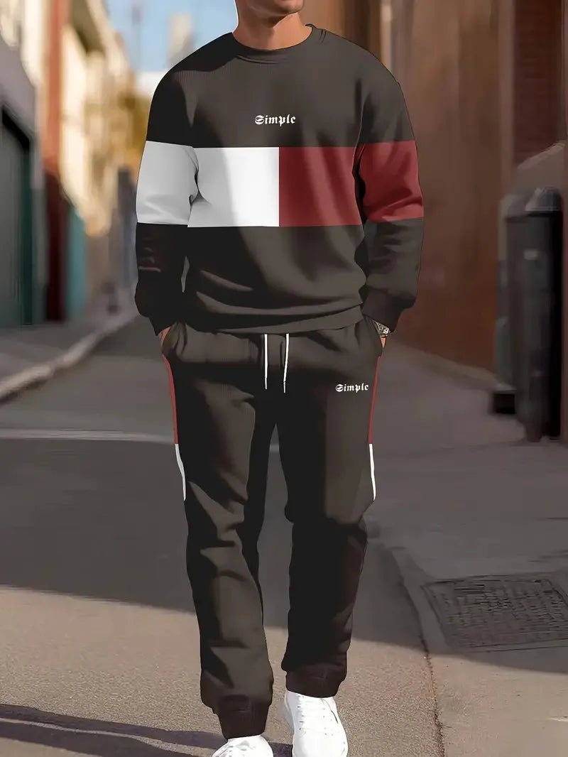 Men's Letter Print Hoodie & Pants Set