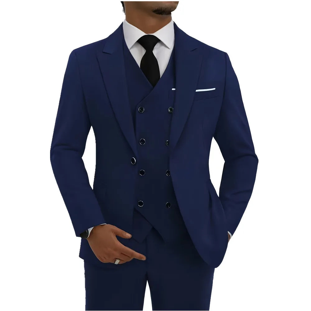 Men's Single-Breasted Three-Piece Formal Suit