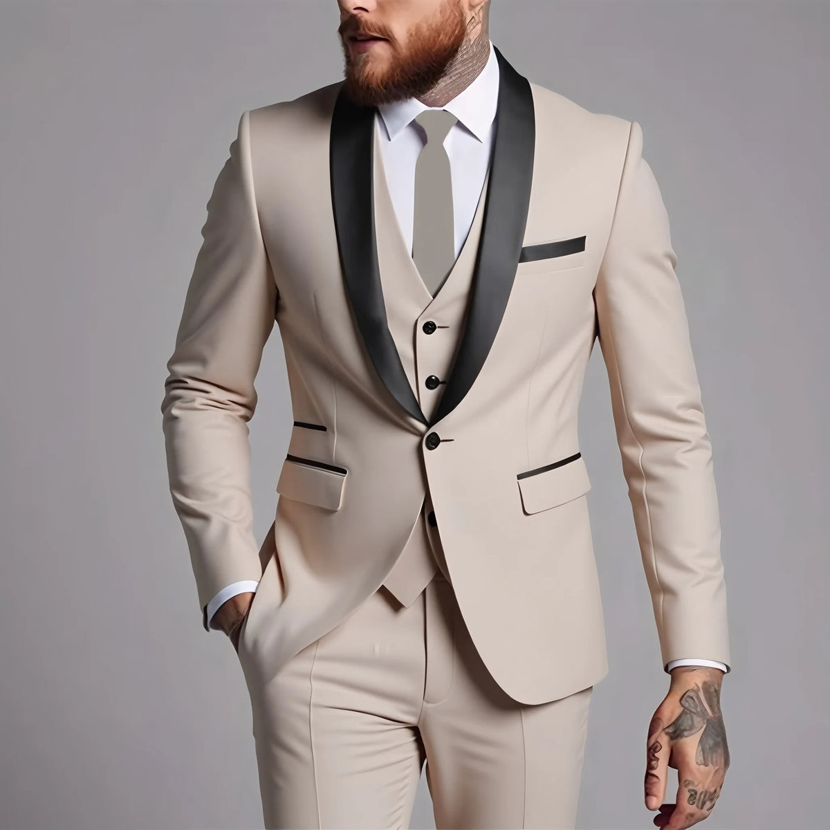 Men's One-Button Slim Fit Suit & Blazer Options