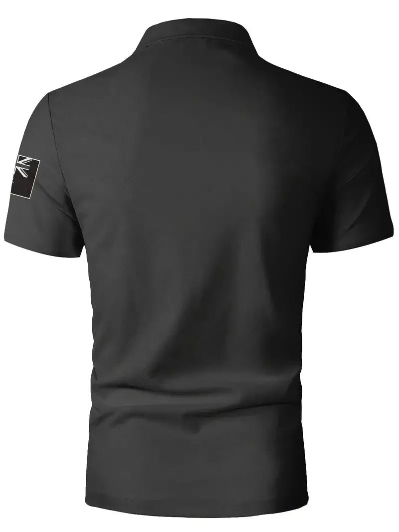 Men's Graphic Print Polo Shirt