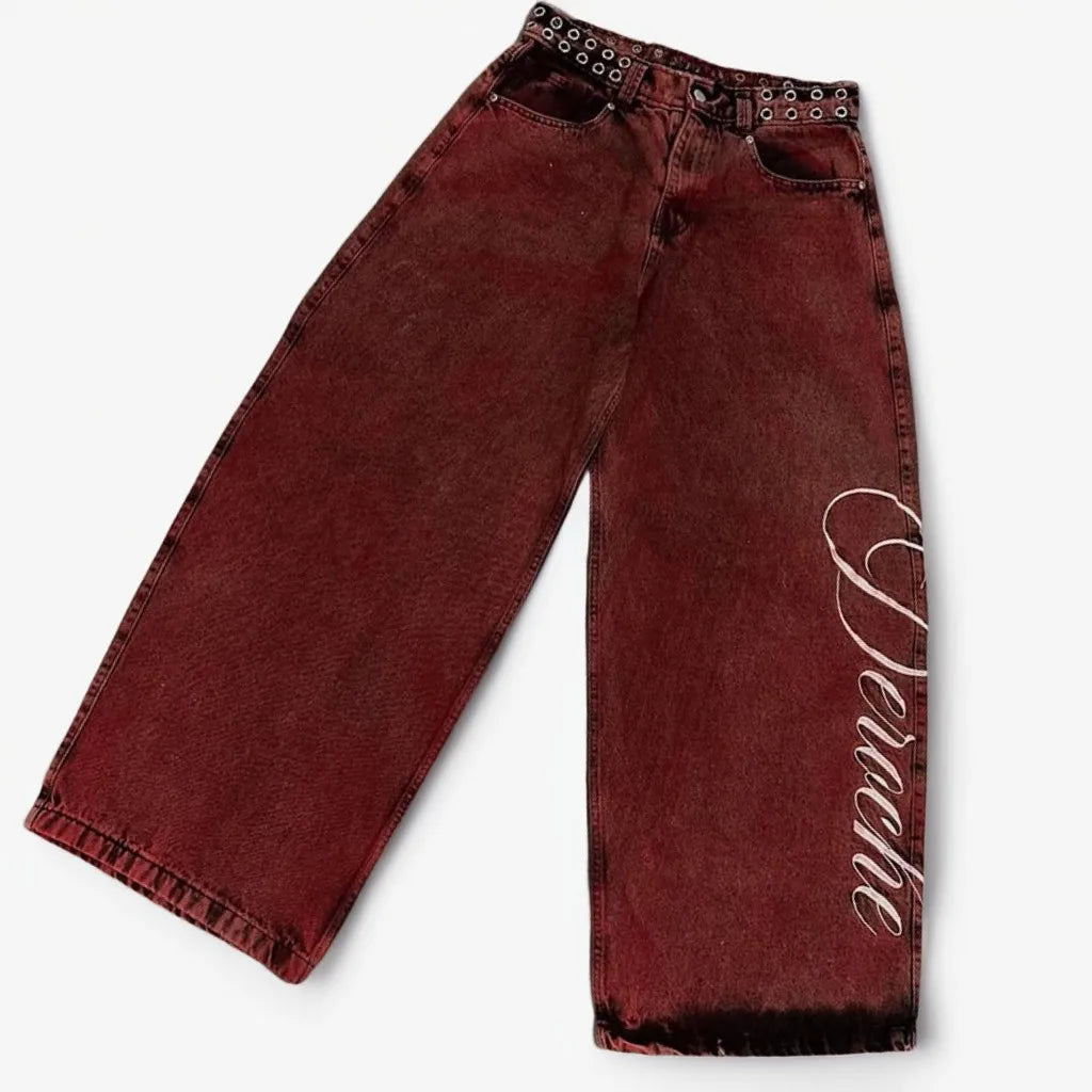 Women's High-Waist Wide-Leg Utility Jeans — product view