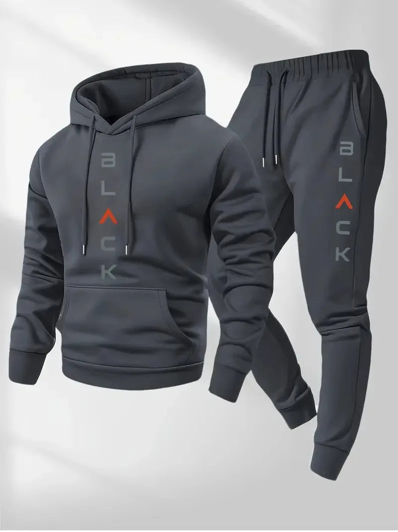 Men's Letter Print Hoodie & Pants Set