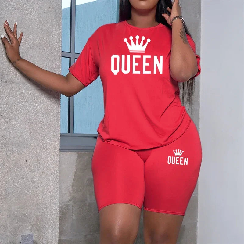 Women's Graphic Print Top & Shorts Set