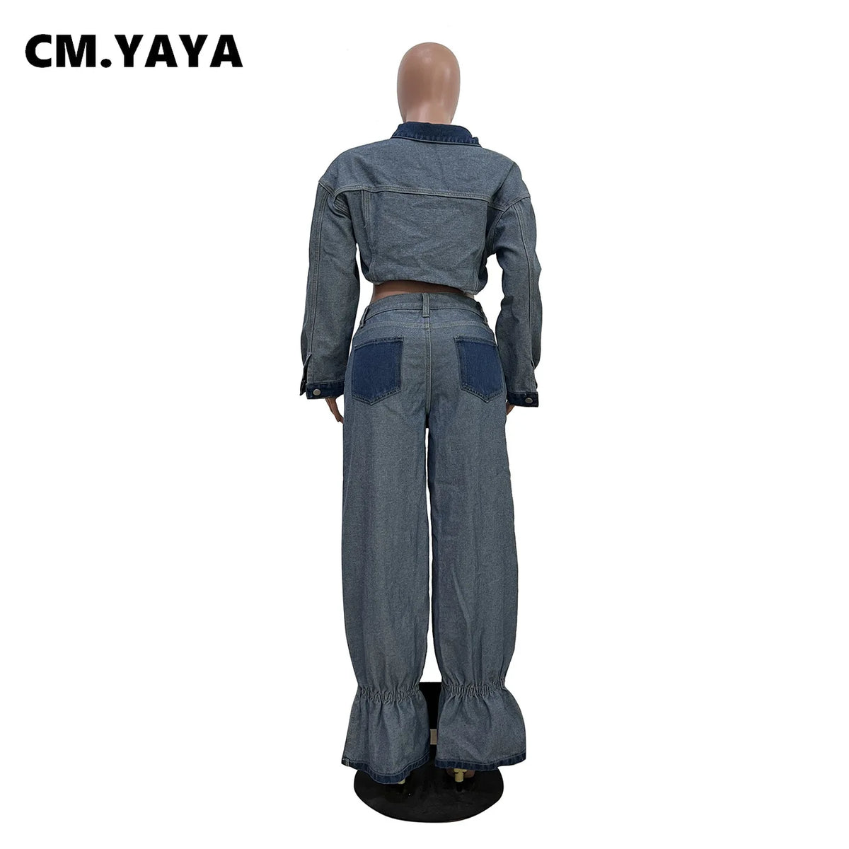 Women's Denim Jacket & Cargo Pants Set