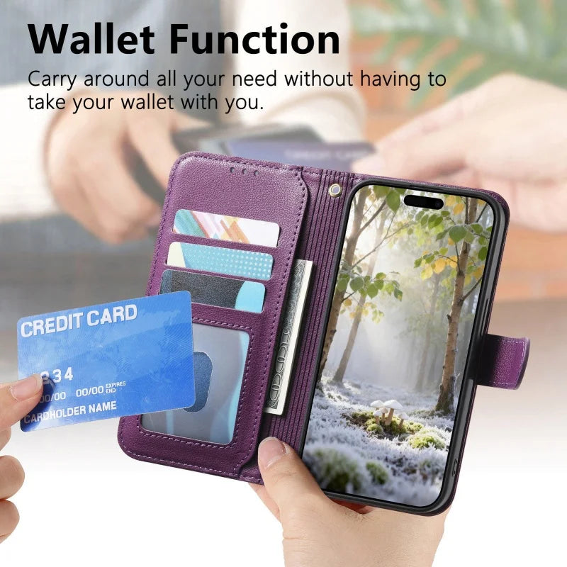 Magnetic Crossbody Zipper Wallet Phone Case for iPhone 14 Pro, iPhone 14 Plus, iPhone 14, iPhone 13 Pro Max, iPhone 13 Pro, iPhone 13, iPhone 12 Pro Max, iPhone 12 Pro, iPhone 12, iPhone 18 Pro Max, iPhone 18 Pro, iPhone 18 & More Models