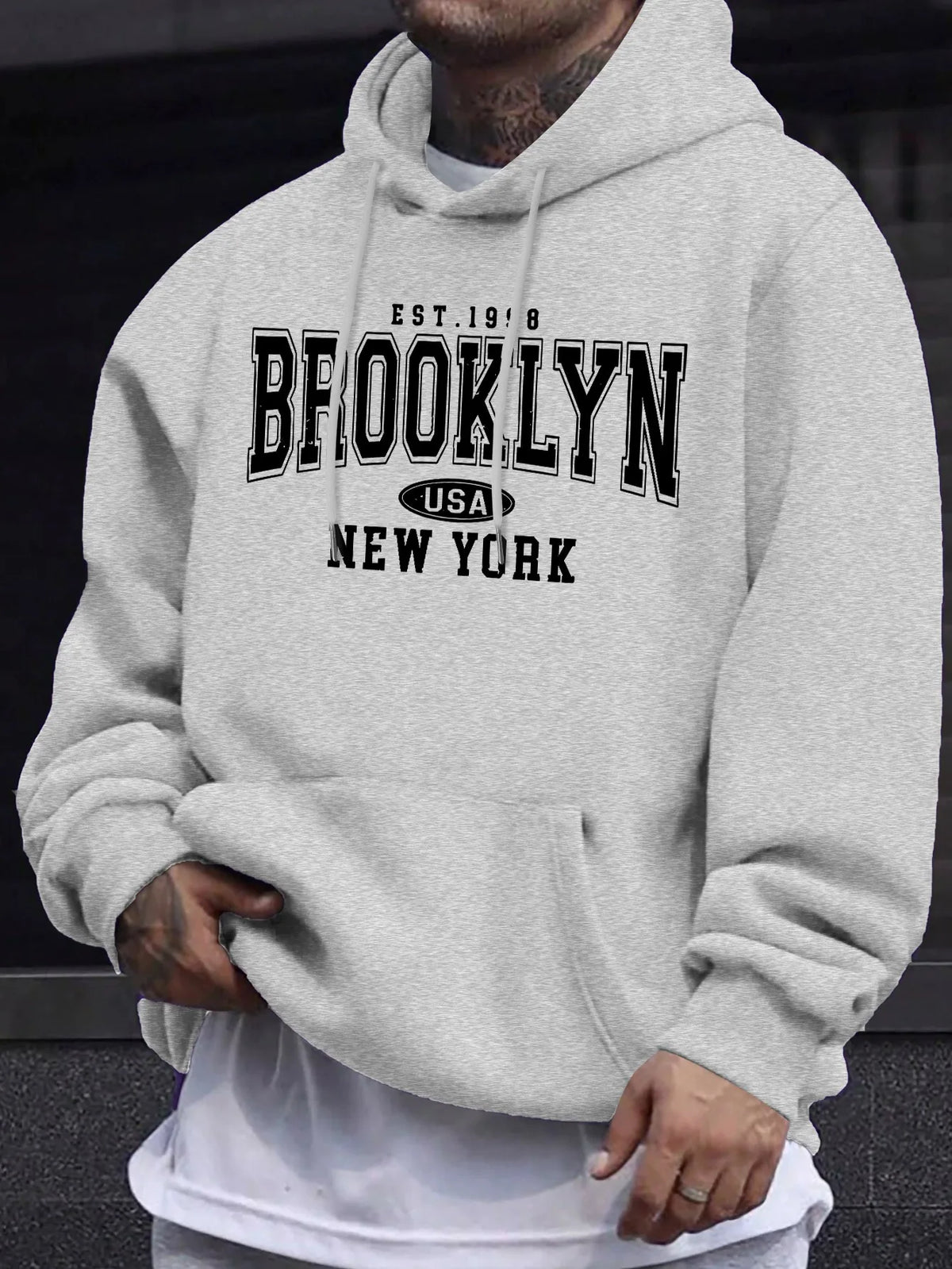 Men's Letter Print Casual Hoodie